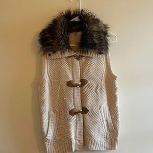 Cute Faux Fur Knit Vest